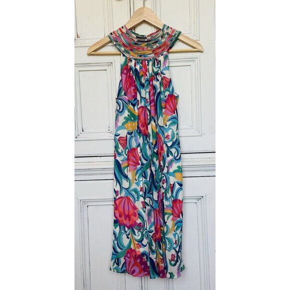Trina Turk Women's XS Arias Dress in Color Parchment Multi - Picture 1 of 9
